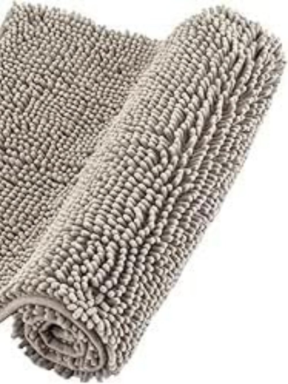Chenille Bathroom Rugs Non Slip Bath Bathroom Accessories (Light Grey, 16 x 24")